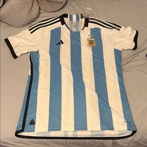 Argentina adidas Blue and White Striped Men's Jersey